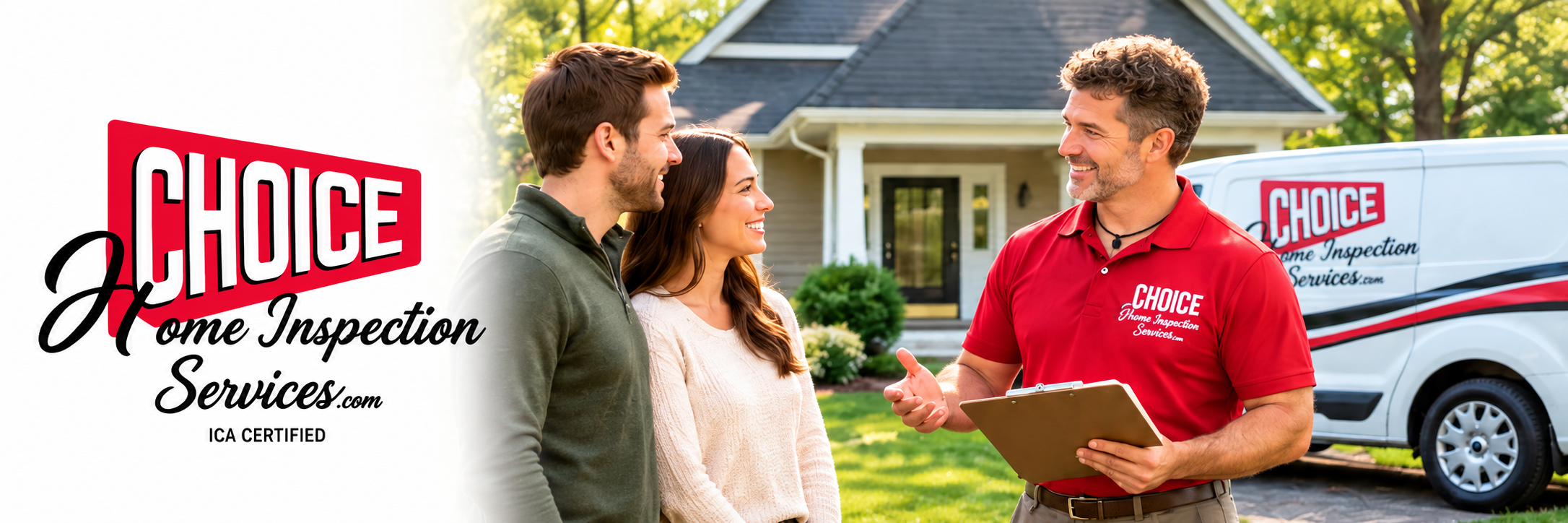 Choice Home Inspection Services inspector speaking with first-time homebuyers